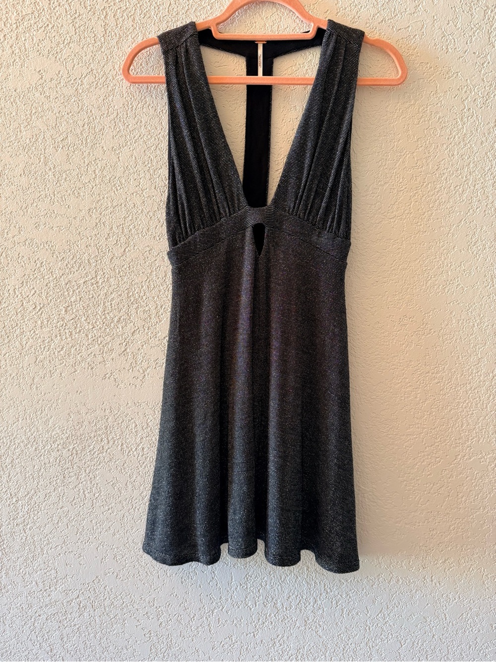 FREE PEOPLE Dance of the Night Women’s Black Shimmer Halter Party Dress Size XS